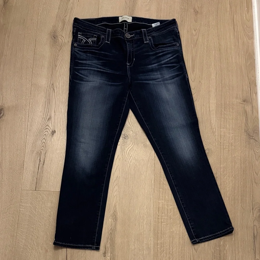 Big Star Dark Blue Denim Jeans with Embroidered Pockets - Picture 2 of 4